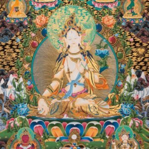 White Tara Thangka - Tibetan Art
