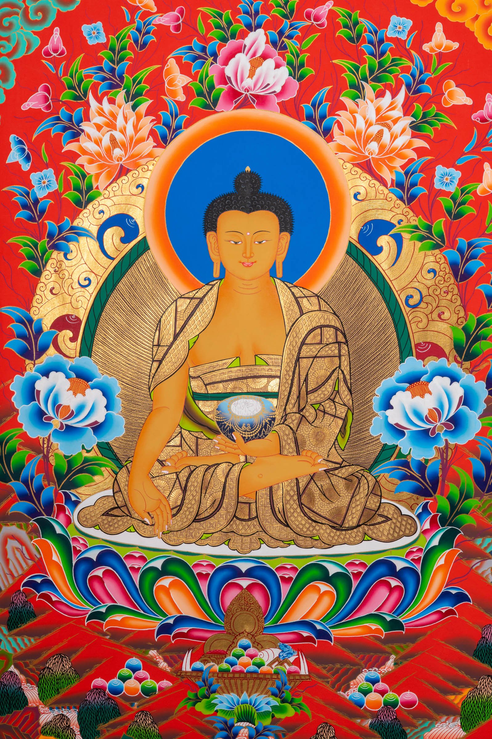 Exclusive Five Dhyani Buddhas Thangka - Image 2