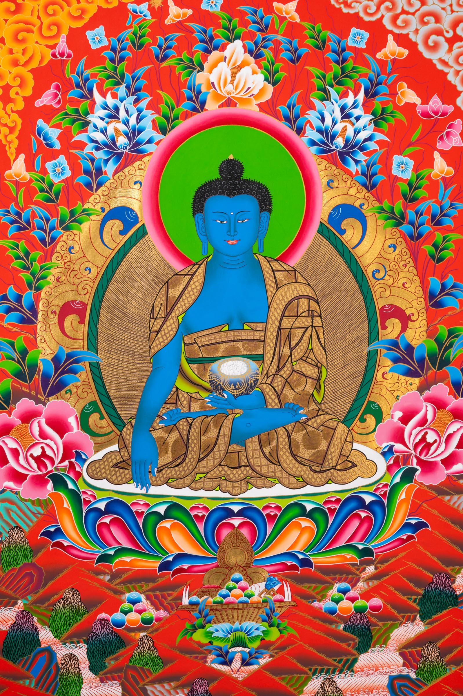Exclusive Five Dhyani Buddhas Thangka - Image 3