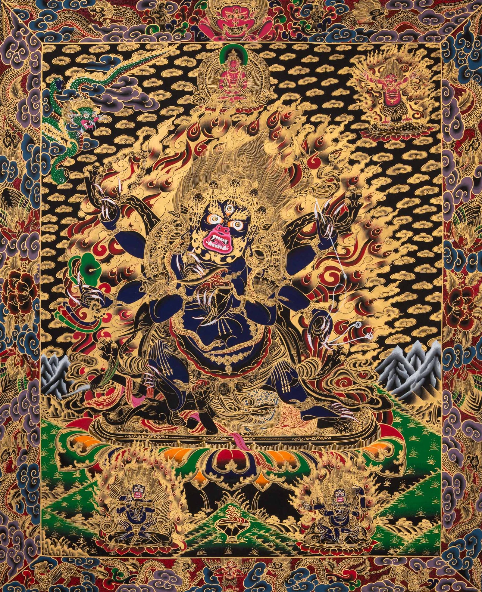 Six-Armed Mahakala Thangka - Image 3