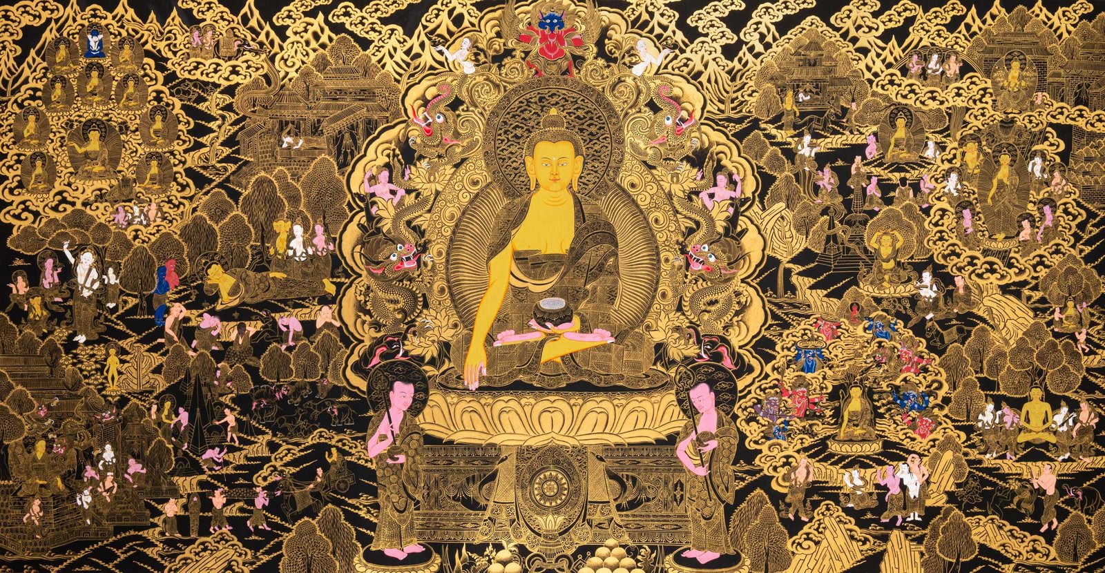 Buddha Life Journey Thangka