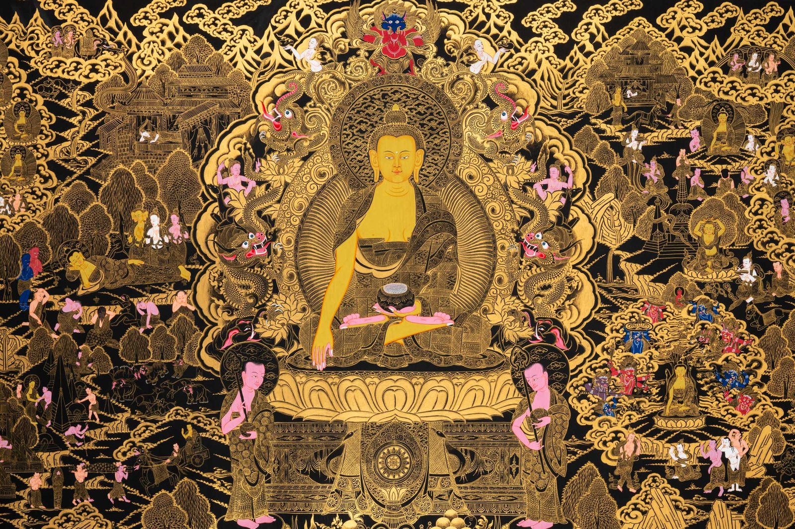 Buddha Life Journey Thangka - Image 2