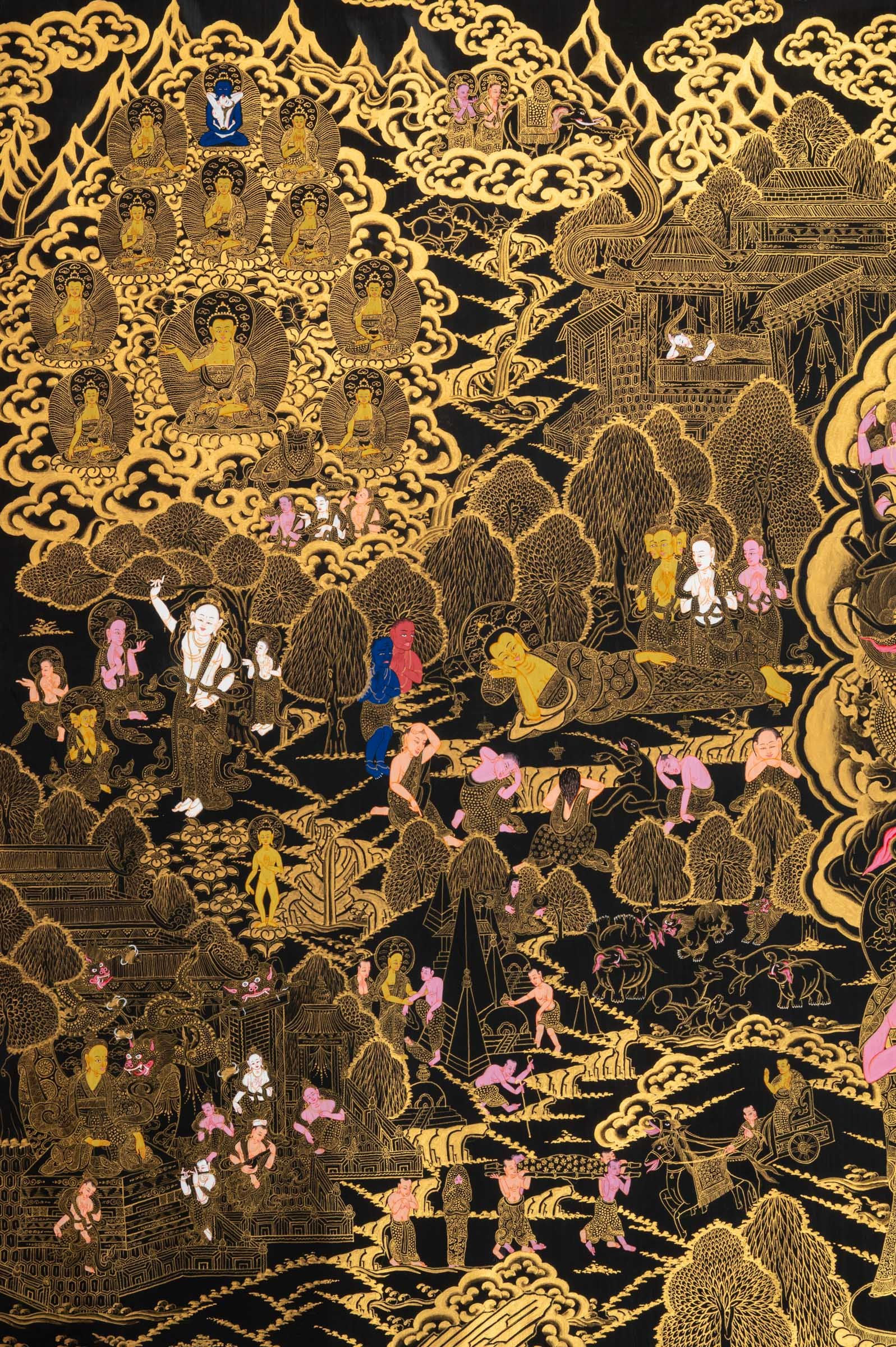 Buddha Life Journey Thangka - Image 4