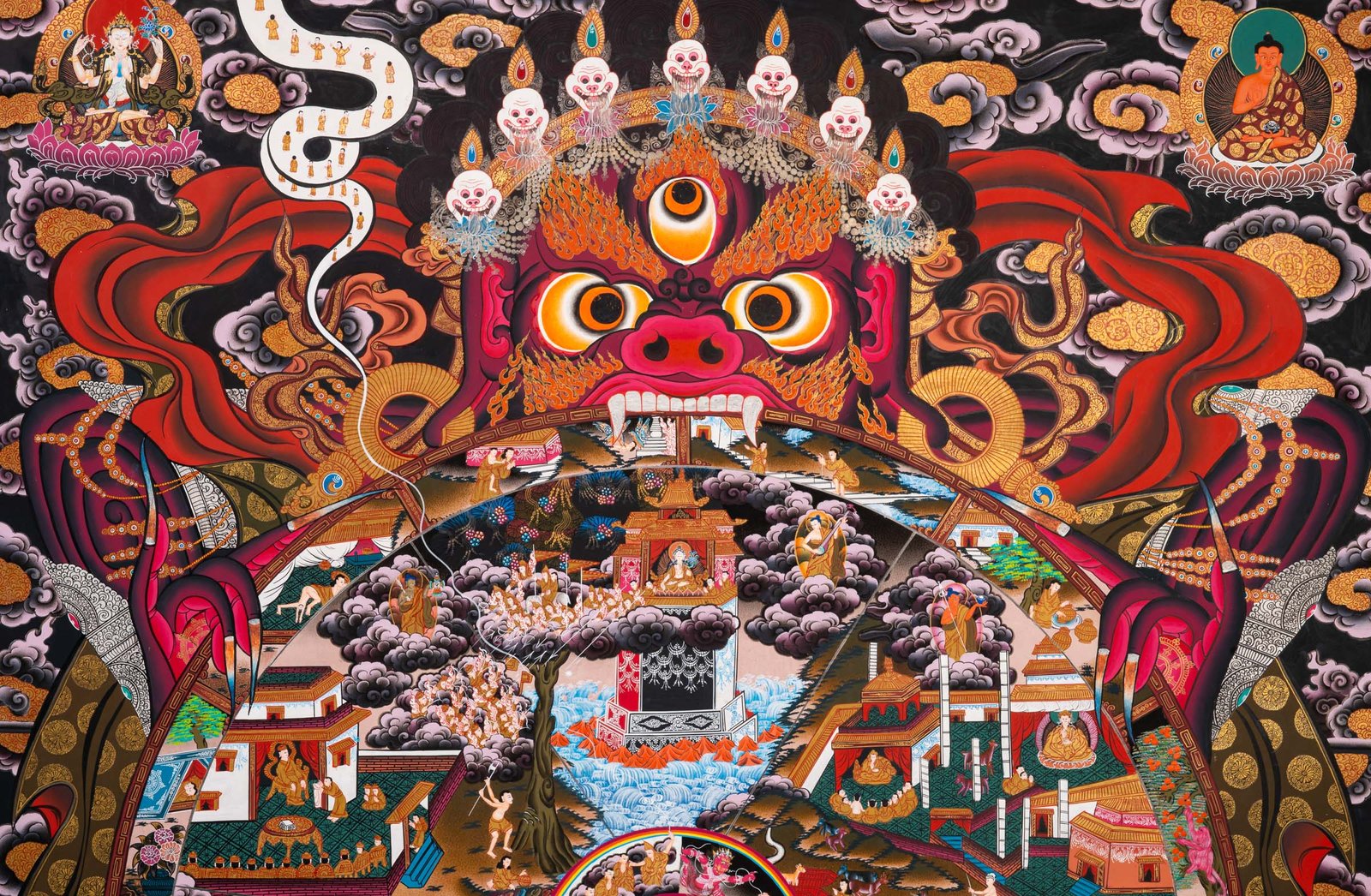 Tibetan Wheel of Life Thangka - Bhavachakra Artwork - Image 5