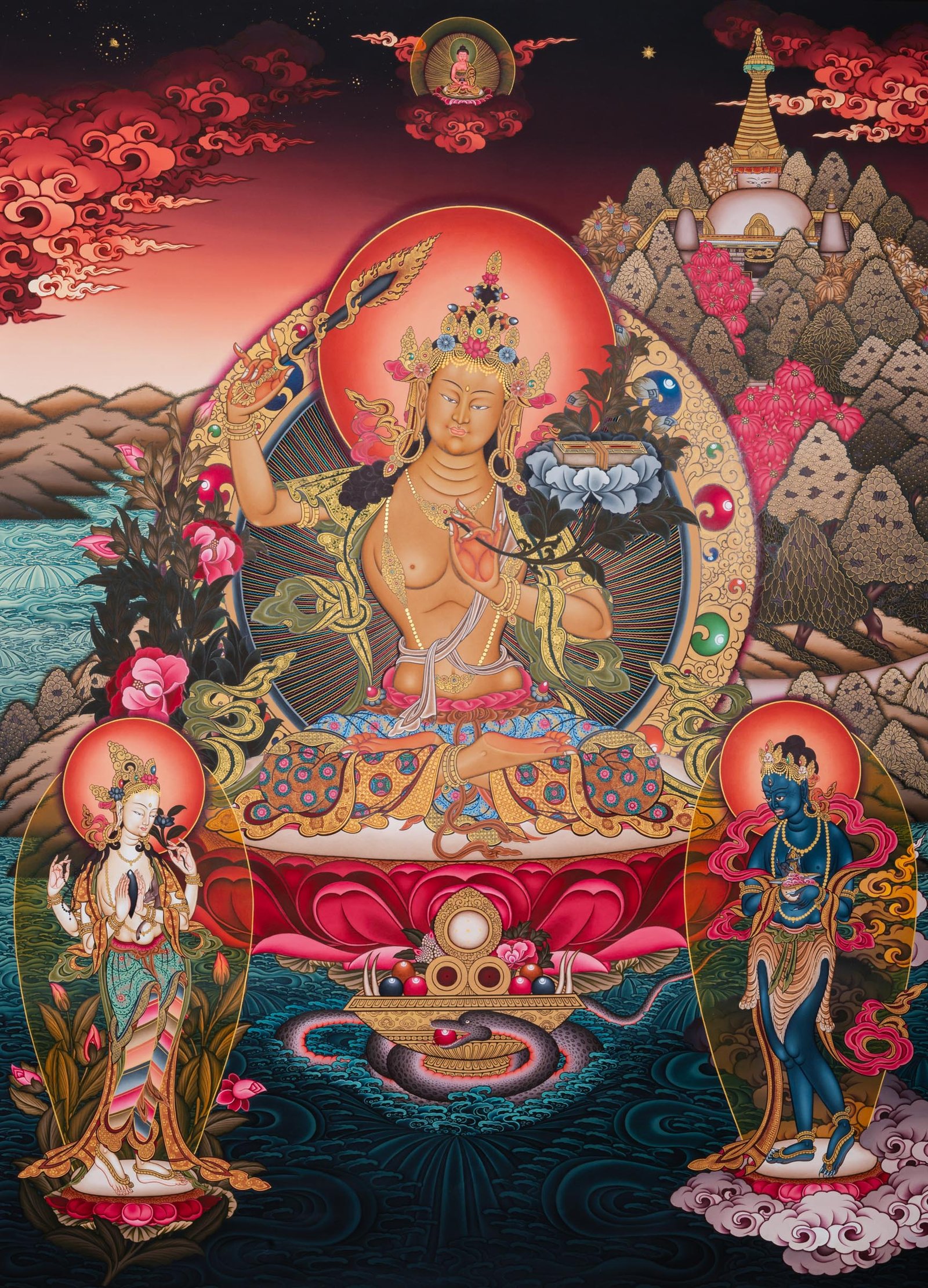 Manjushri Thangka - Bodhisattva of Wisdom - Image 2