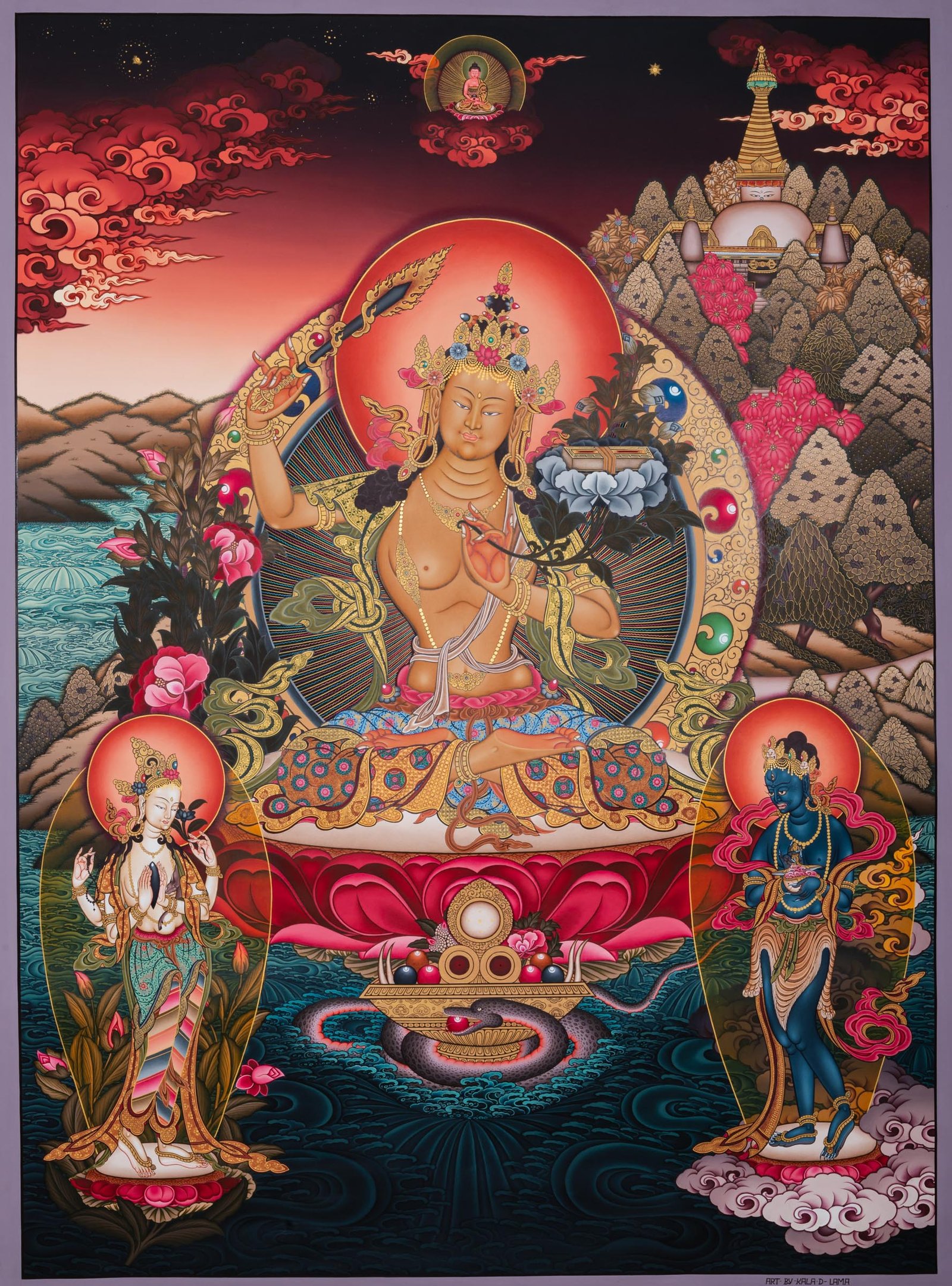 Manjushri Thangka - Bodhisattva of Wisdom