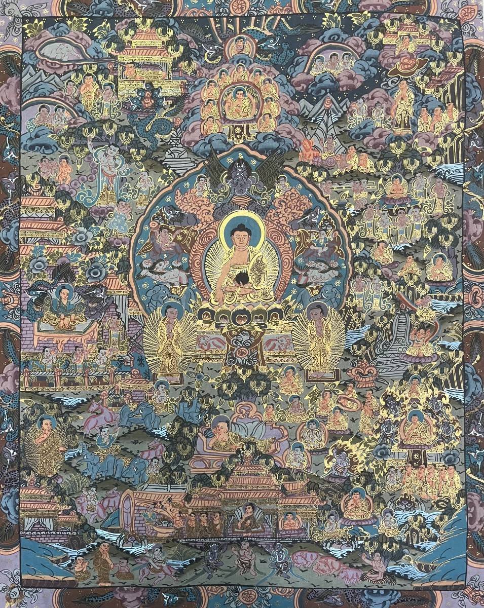 Tibetan Buddha Life Thangka Painting - Image 4