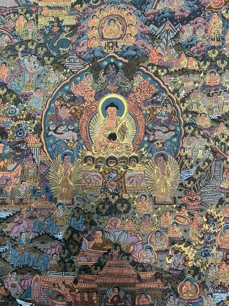 Tibetan Buddha Life Thangka Painting - Image 5