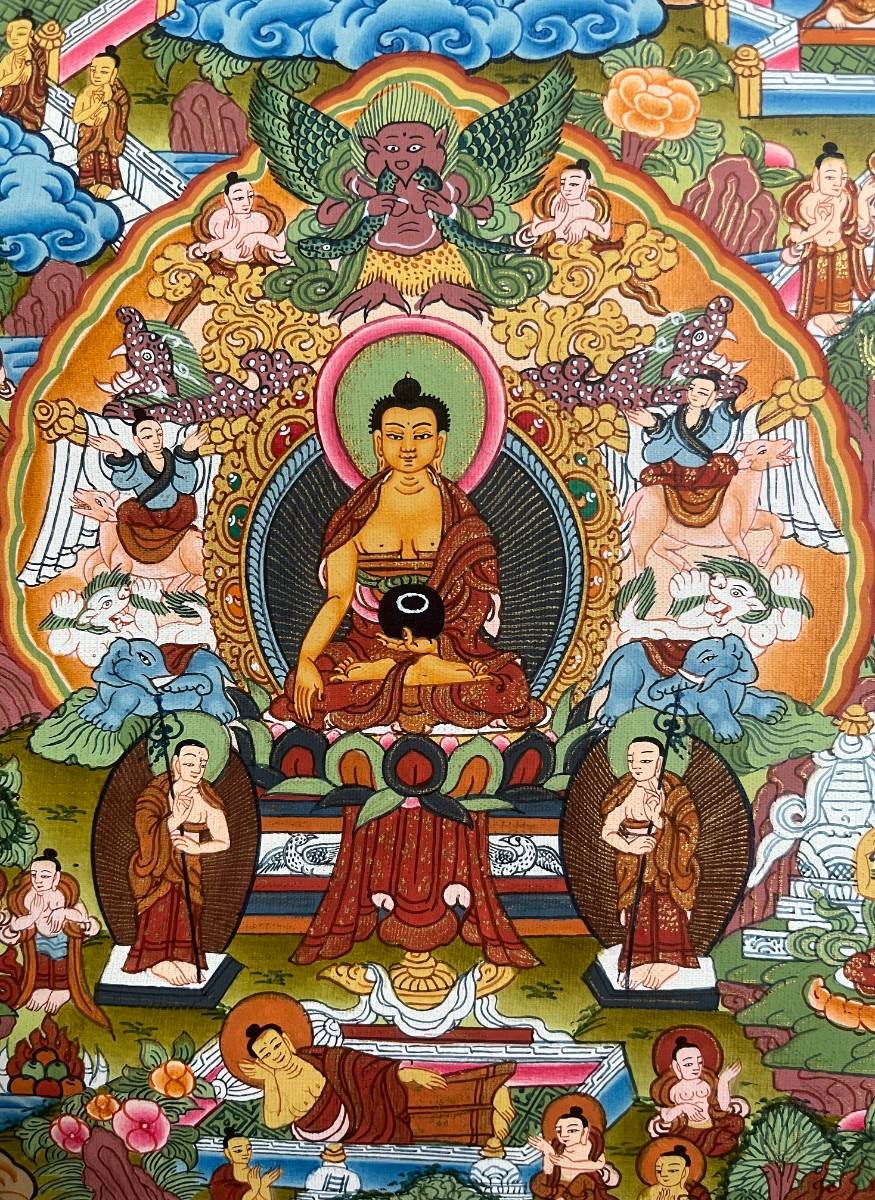 Tibetan Buddha Life Thangka Painting - Image 3