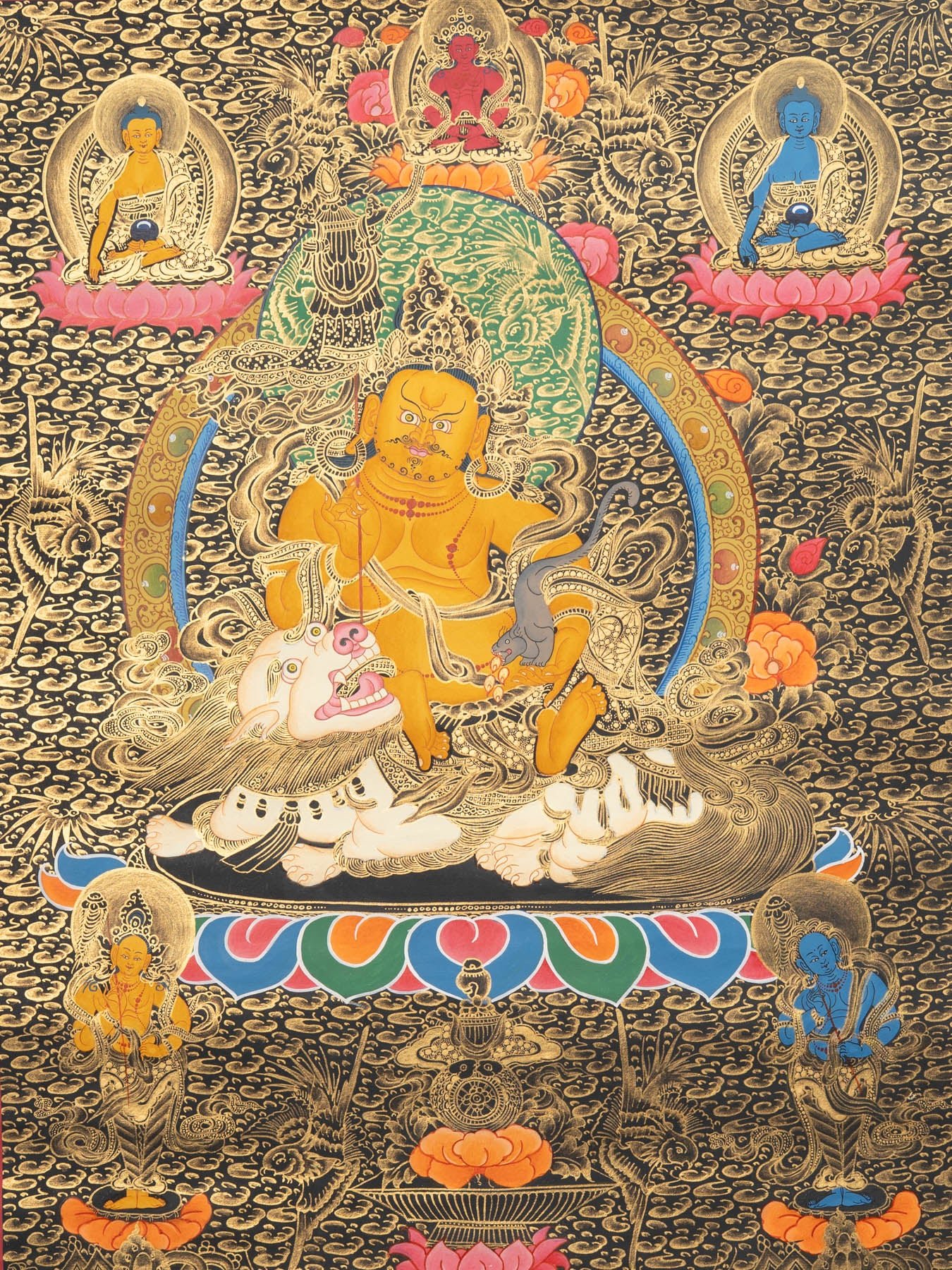 Hand-Painted Zambala Thangka
