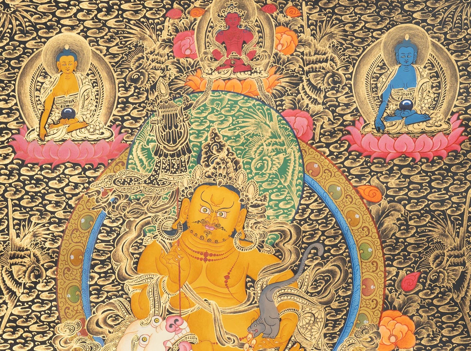 Hand-Painted Zambala Thangka - Image 3