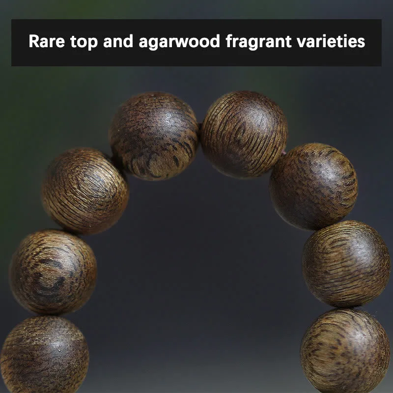 MythStone 108 Mala Beads Nha Trang Soil Buried Qinan Agarwood Balance Strength Bracelet - Image 5