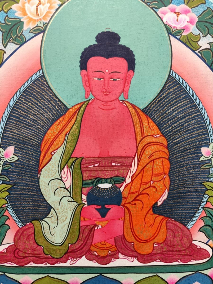 small size amitabha buddha thangka painting