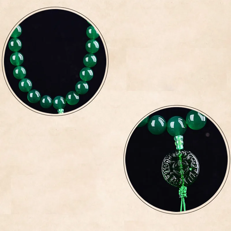 Mythstone Natural Green Agate Wrist Mala Manifestation Pocket Mala Car Decoration - Image 7