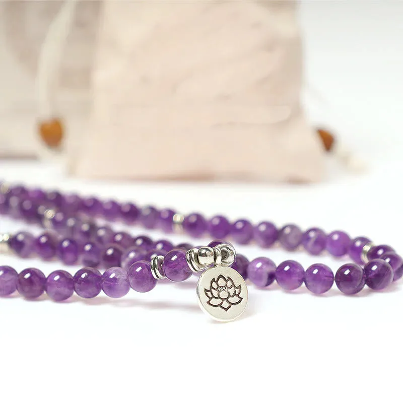 Mythstone Natural Amethyst Purification Mala Bracelet - Image 8