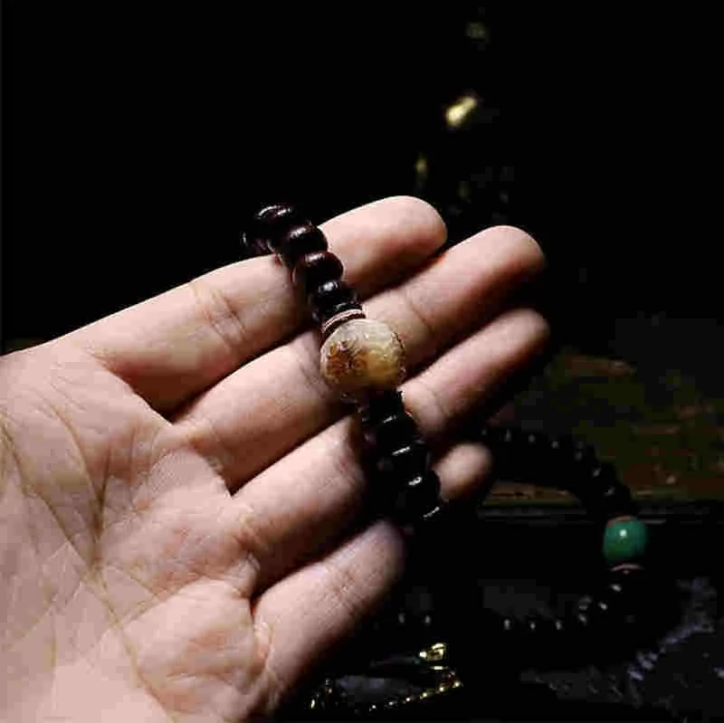 Mythstone Tibet 108 Mala Beads Purple Bodhi Seed Bagua Vajra Auspiciousness Bracelet - Image 12