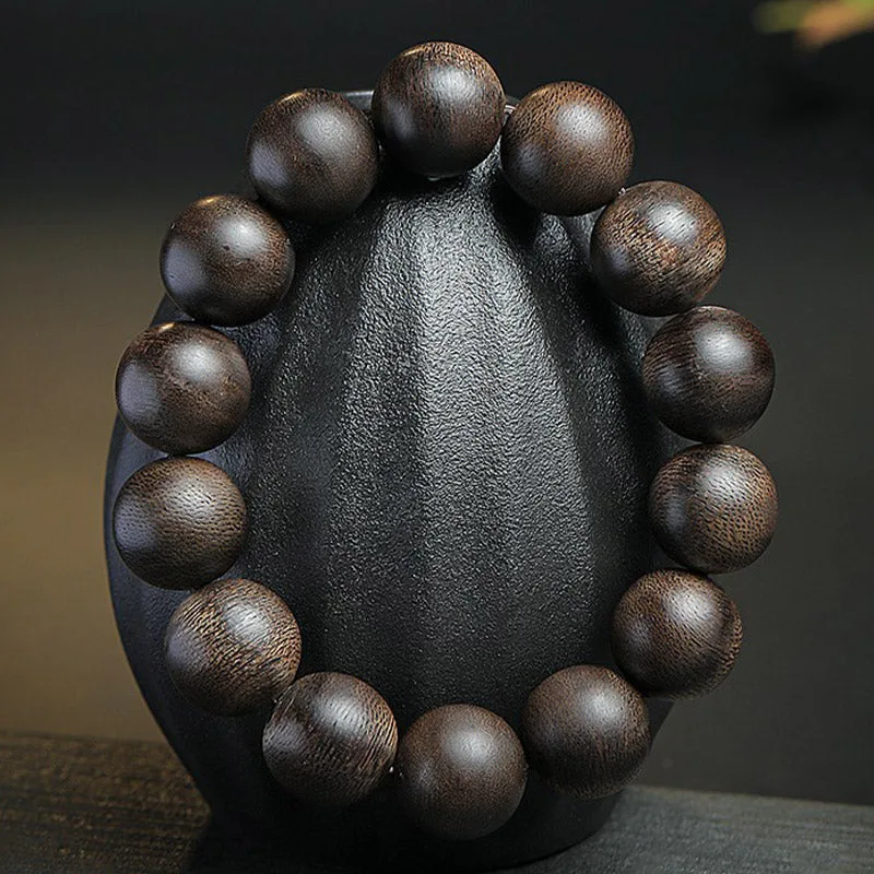 MythStone 108 Mala Beads Agarwood Peace Strength Calm Bracelet - Image 4
