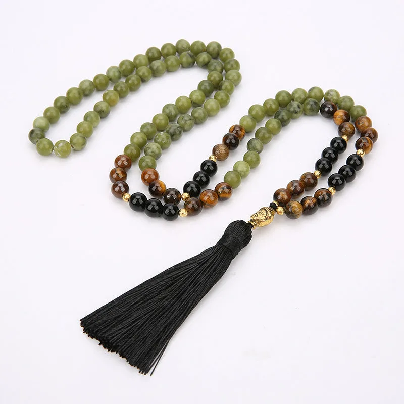 Mythstone – Tibetan Green Jasper Protection Mala Bracelet - Image 3