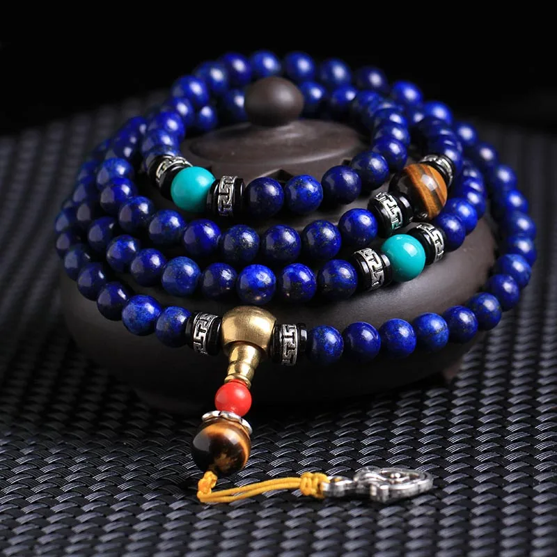 Mythstone 108-Bead Lazurite Mala Bracelet ?C A Symbol of Positivity and Spiritual Balance - Image 2