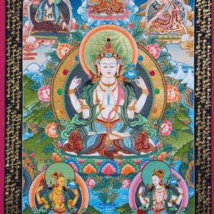 4 Arm Chengresi Thangka Painting