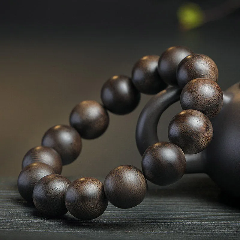MythStone 108 Mala Beads Agarwood Peace Strength Calm Bracelet - Image 3