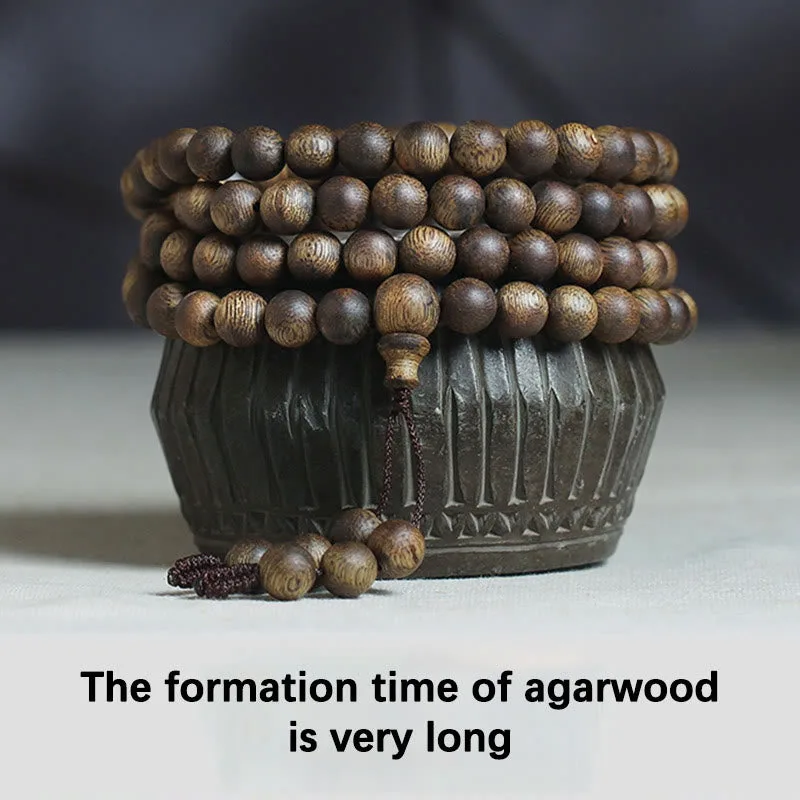 MythStone 108 Mala Beads Nha Trang Soil Buried Qinan Agarwood Balance Strength Bracelet - Image 19