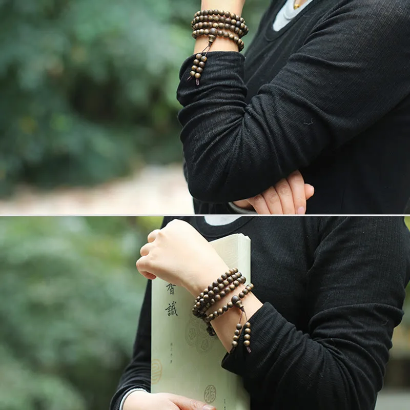 MythStone 108 Mala Beads Nha Trang Soil Buried Qinan Agarwood Balance Strength Bracelet - Image 17