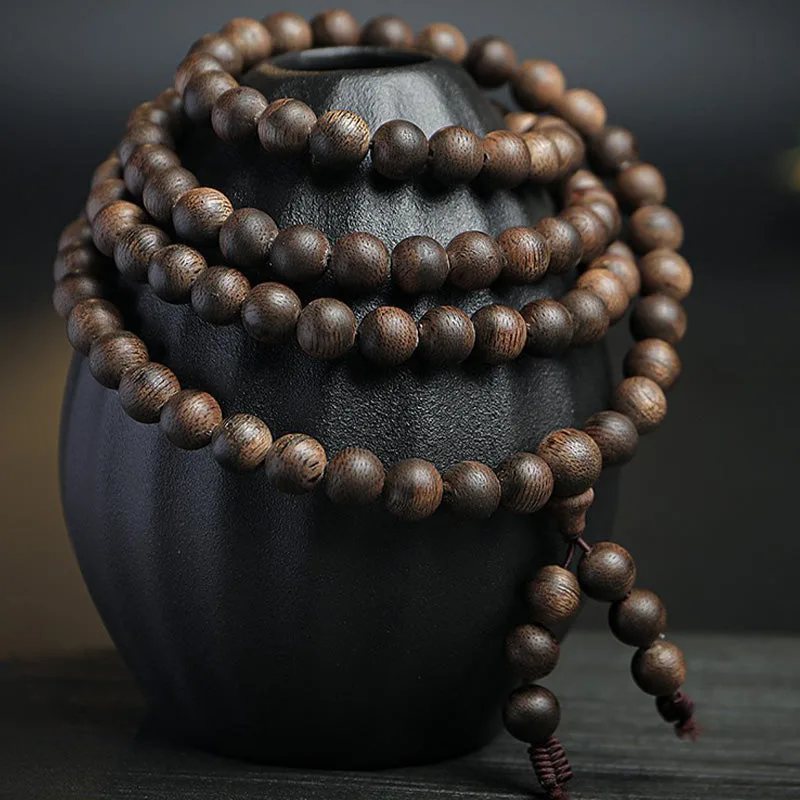 MythStone 108 Mala Beads Agarwood Peace Strength Calm Bracelet - Image 7