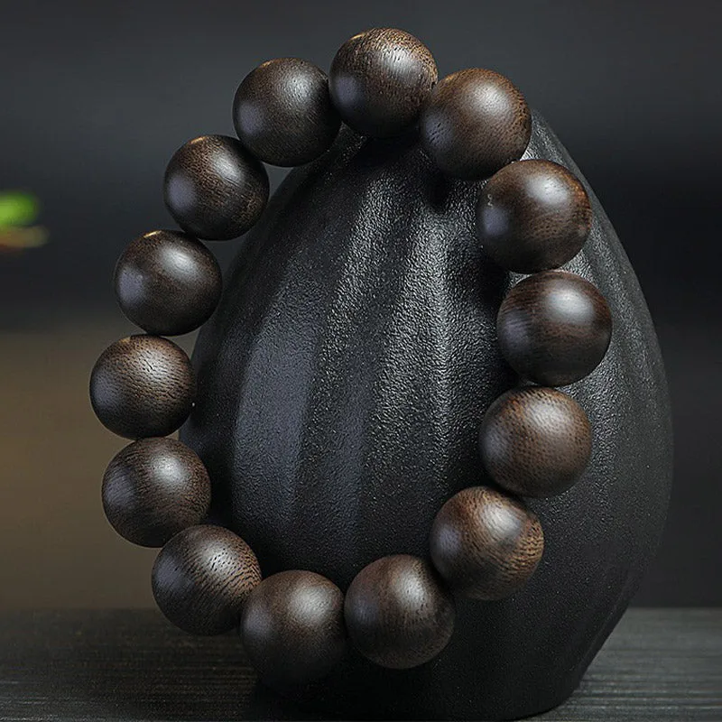MythStone 108 Mala Beads Agarwood Peace Strength Calm Bracelet - Image 6