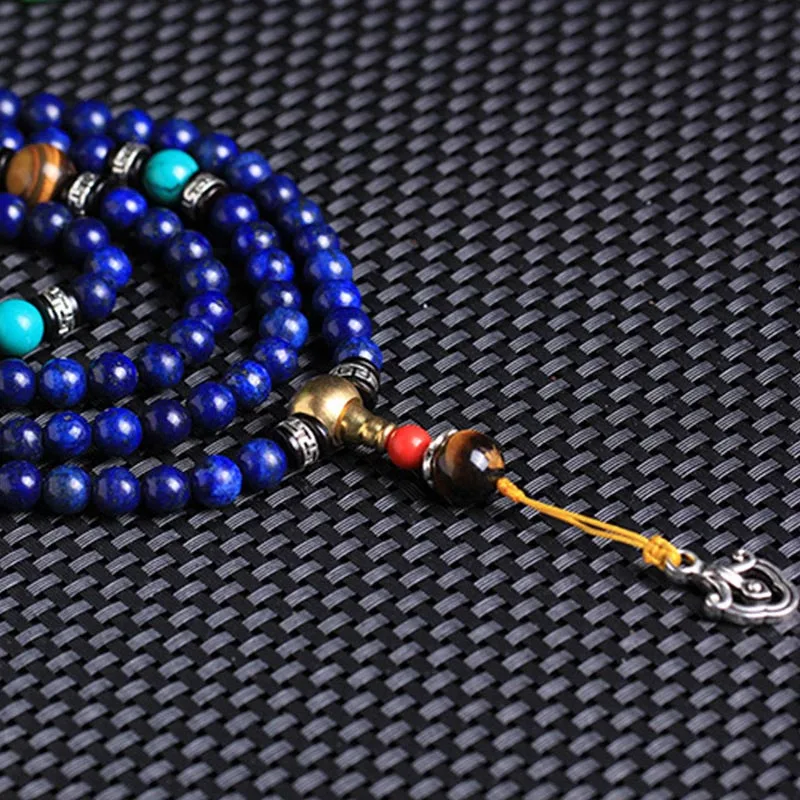 Mythstone 108-Bead Lazurite Mala Bracelet ?C A Symbol of Positivity and Spiritual Balance - Image 4