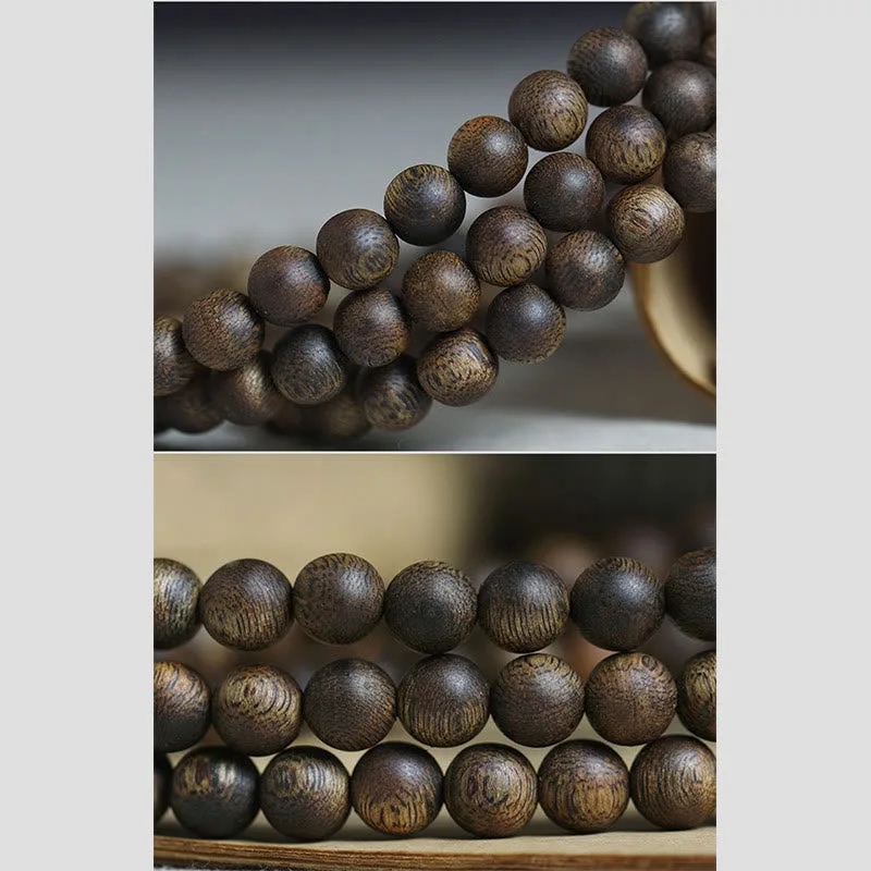 MythStone 108 Mala Beads Nha Trang Soil Buried Qinan Agarwood Balance Strength Bracelet - Image 22