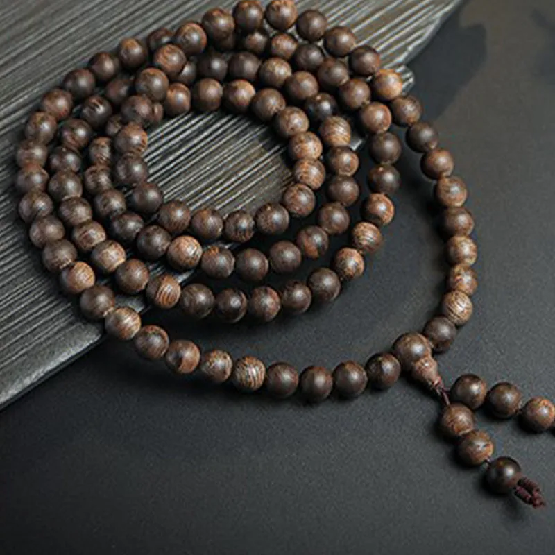 MythStone 108 Mala Beads Agarwood Peace Strength Calm Bracelet - Image 10