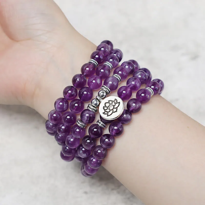 Mythstone Natural Amethyst Purification Mala Bracelet - Image 4