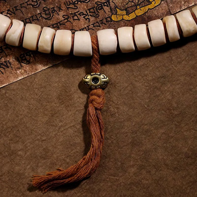 Mythstone Tibetan Natural Yak Bone The Lord Of The Corpse Forest Dice Chinese Zodiac Nine Palaces Eight Diagrams Strength Wrist Mala - Image 4