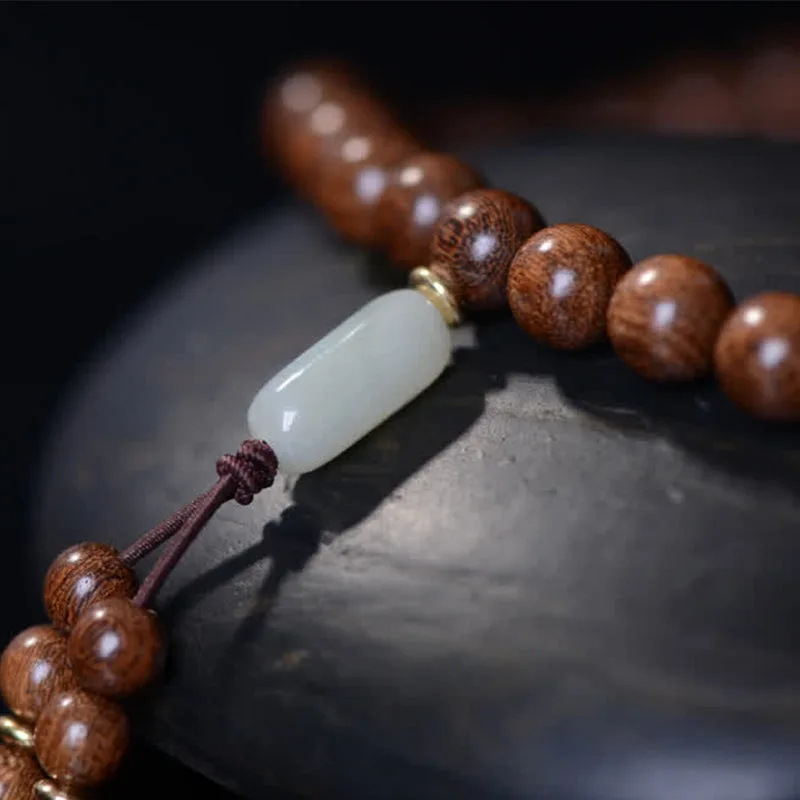 Mythstone 108 Mala Beads Rosewood Jade Calm Bracelet - Image 13