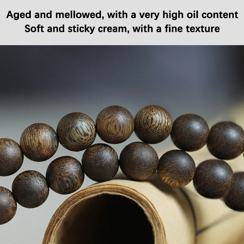 MythStone 108 Mala Beads Nha Trang Soil Buried Qinan Agarwood Balance Strength Bracelet - Image 15