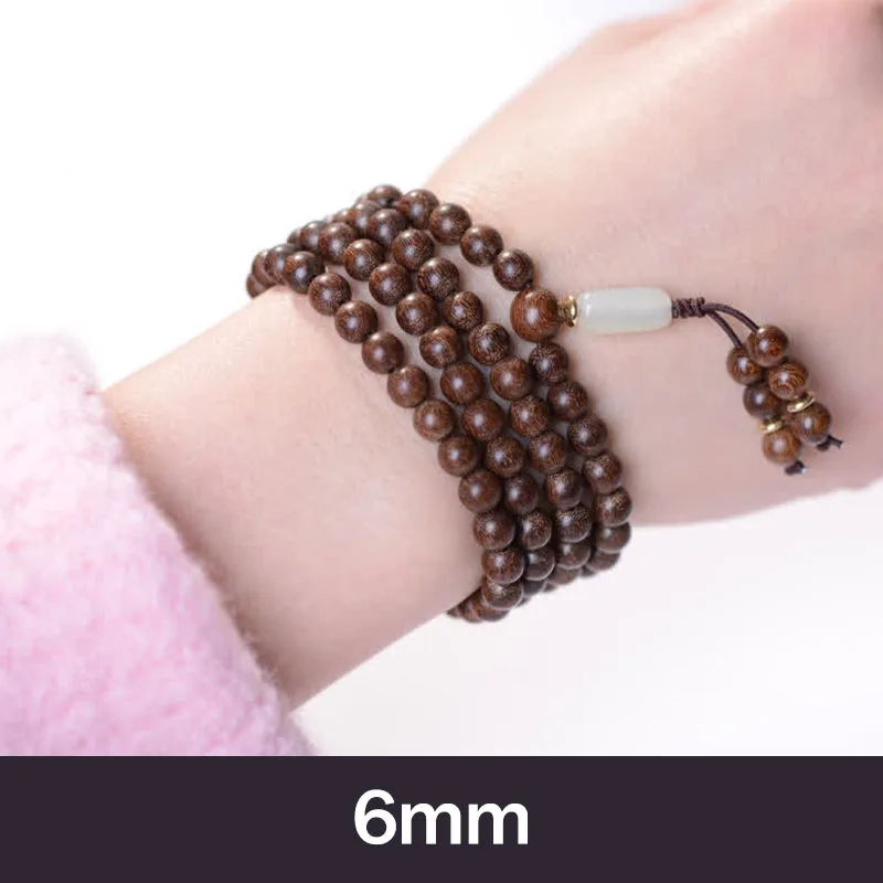 Mythstone 108 Mala Beads Rosewood Jade Calm Bracelet - Image 4