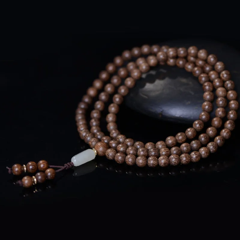 Mythstone 108 Mala Beads Rosewood Jade Calm Bracelet - Image 2