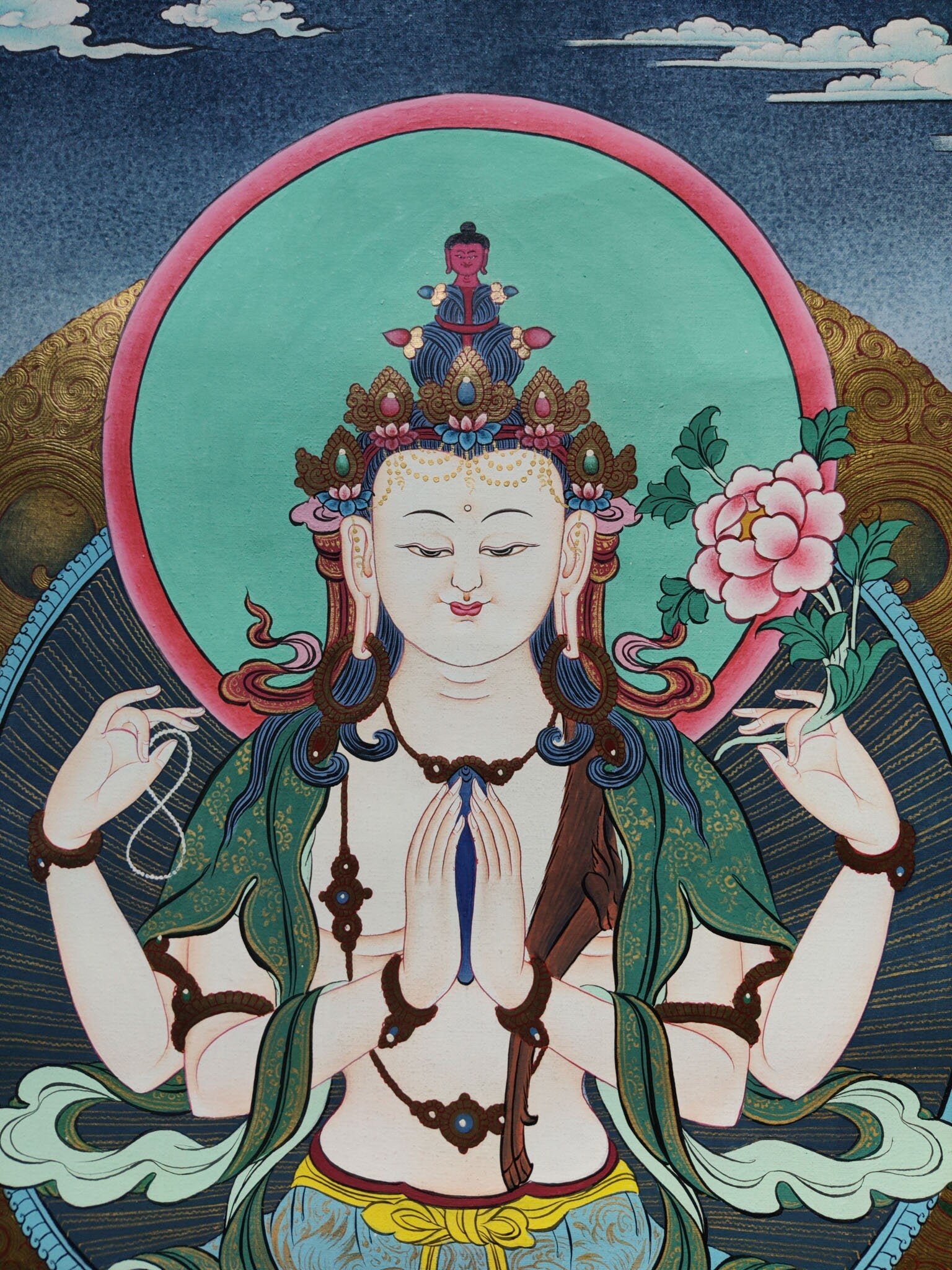 4 arm Avalokiteshvara Paintings - Image 2