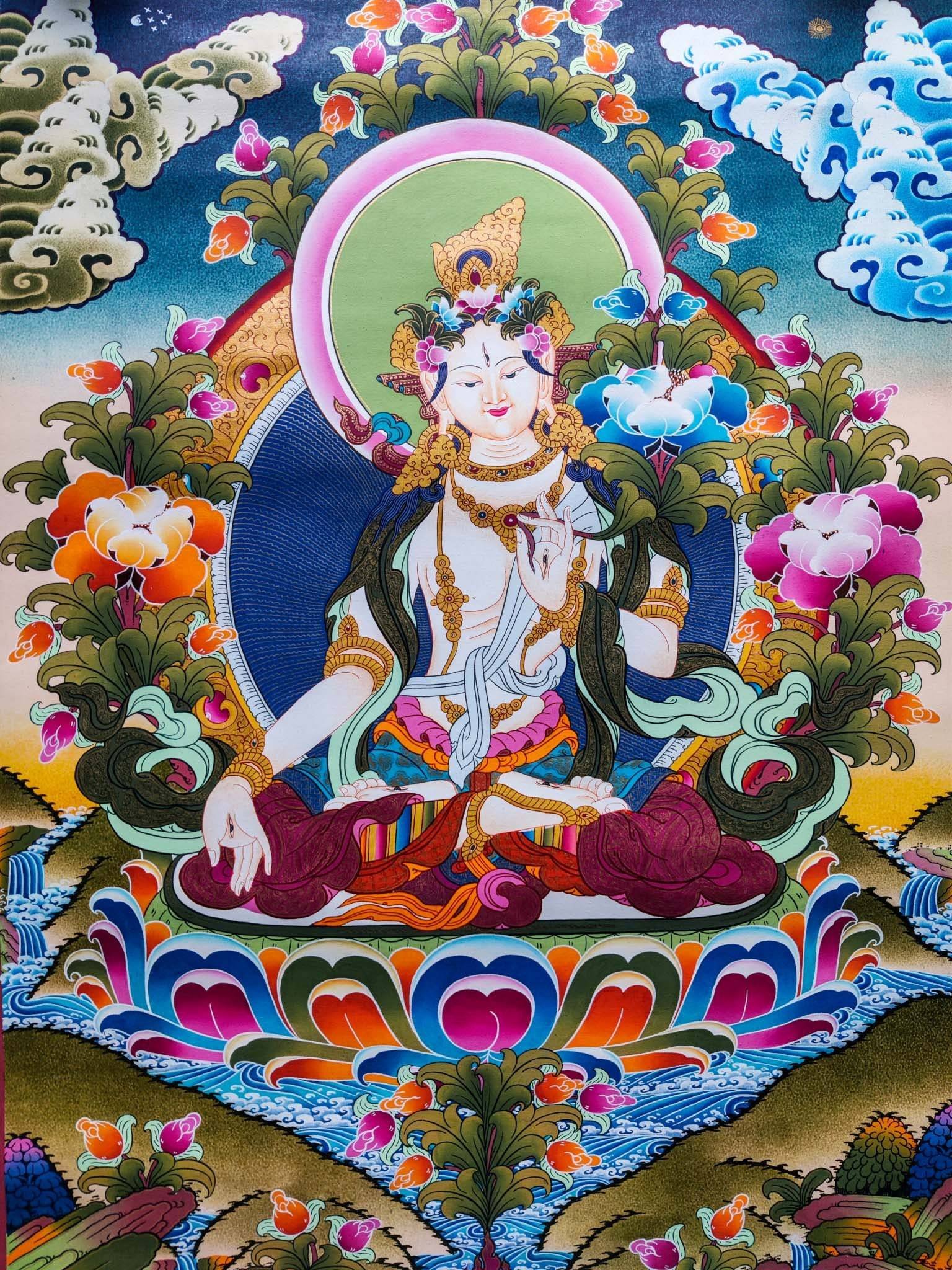 White Tara Thangka - Image 2