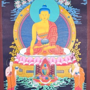 Tibetan Thangka painting of Shakyamuni Buddha