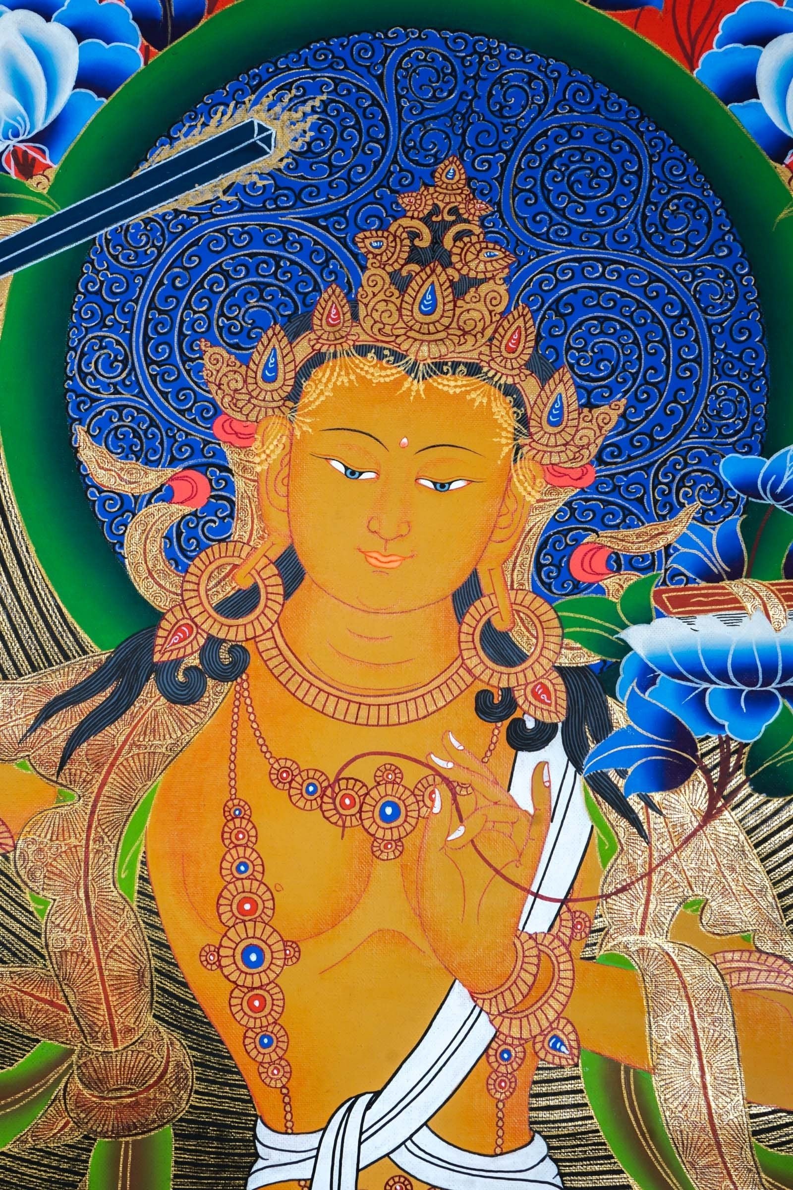 Sword of Wisdom - Manjushri Thangka Painting - Image 4