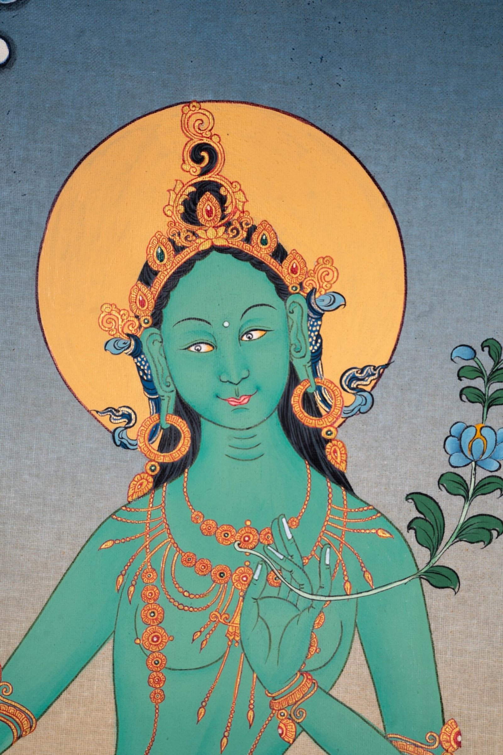 High Quality Green Tara Thangka Painting - Image 3