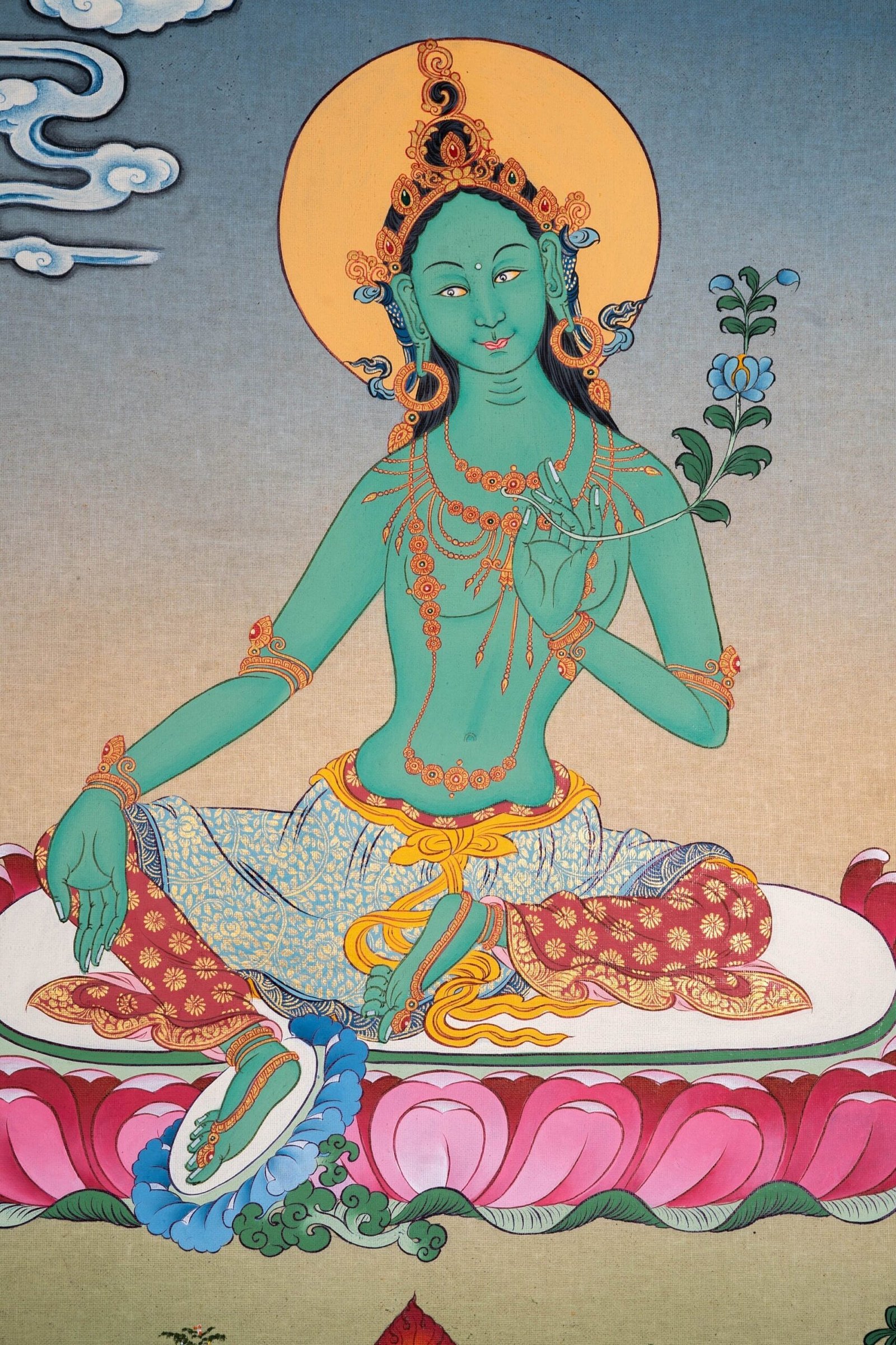 High Quality Green Tara Thangka Painting - Image 2
