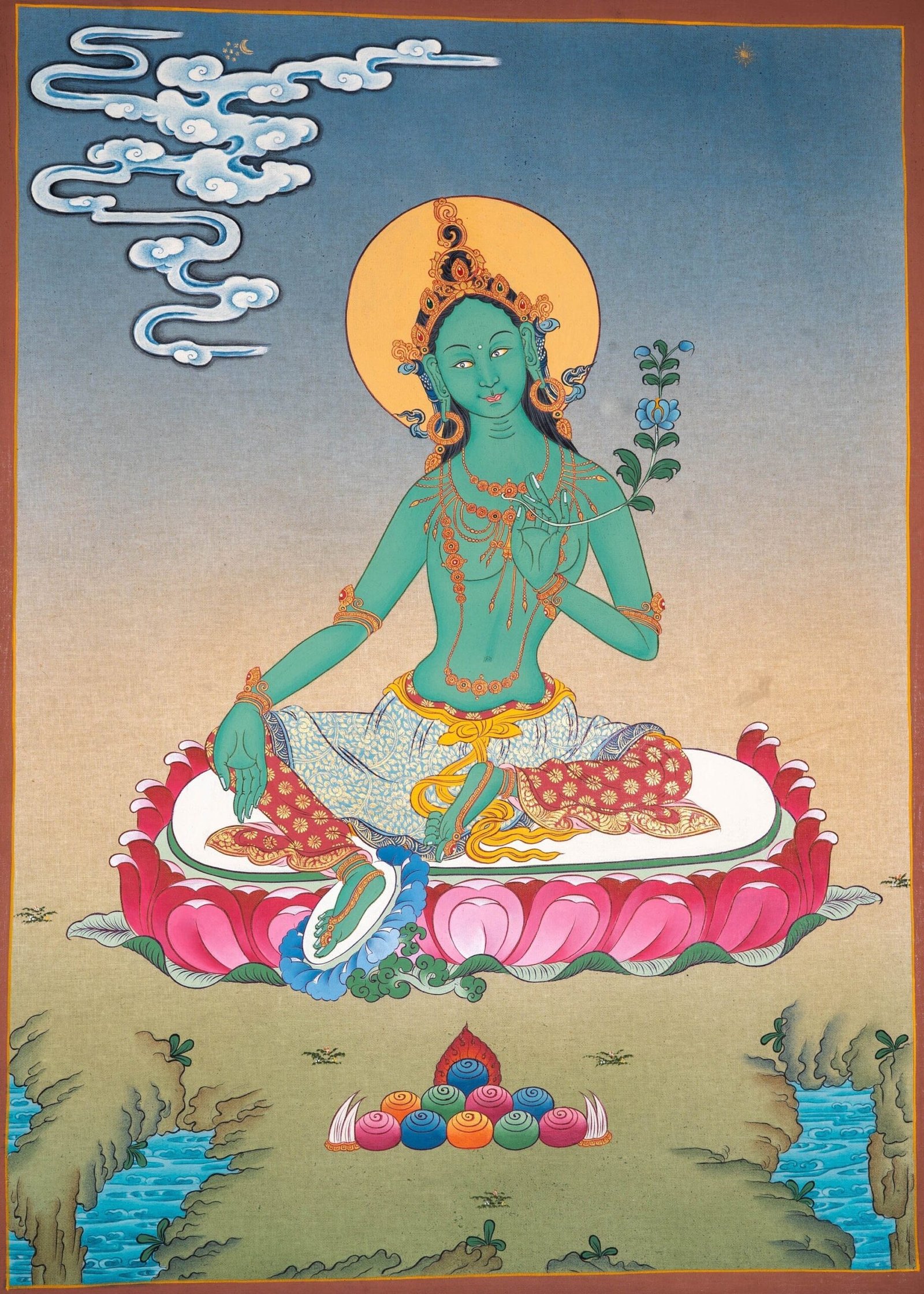 High Quality Green Tara Thangka Painting