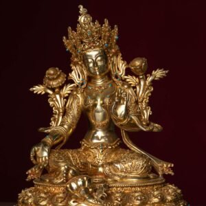 Pure Gold Green Tara Statue