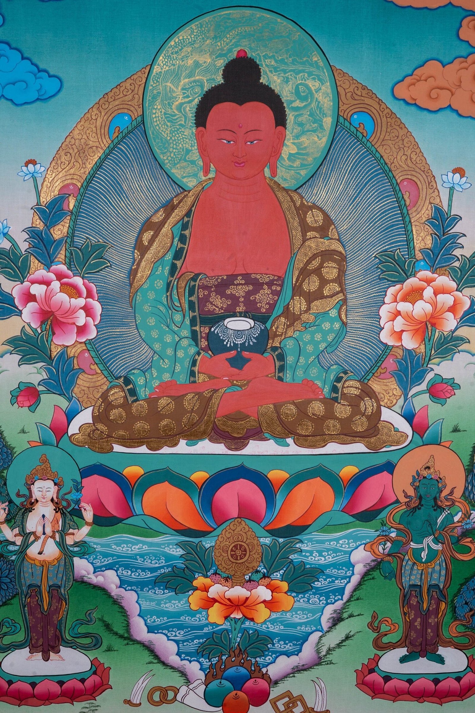 long life amitabha buddha thangka