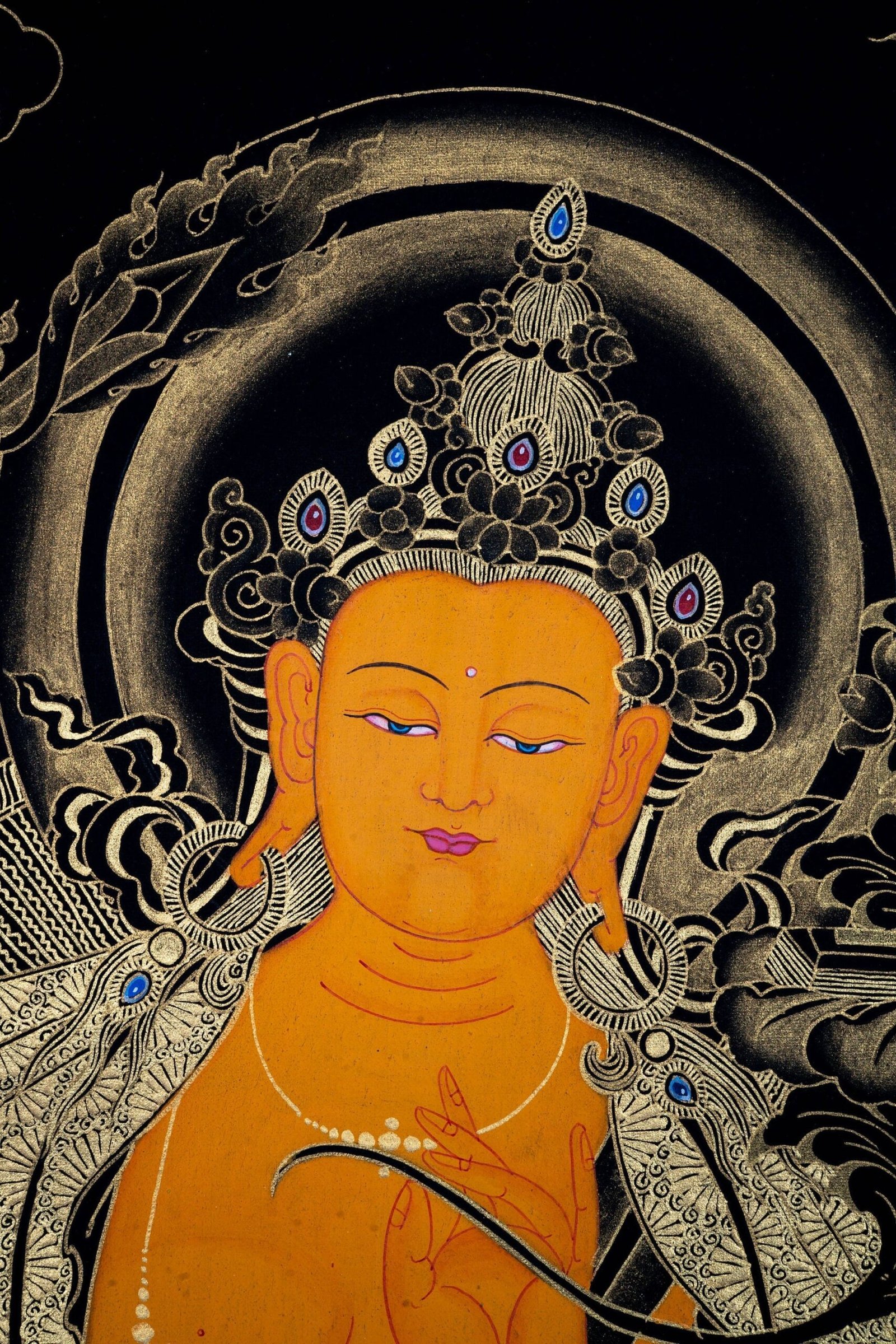 Sword of Wisdom - Manjushri Thangka Painting - Image 3