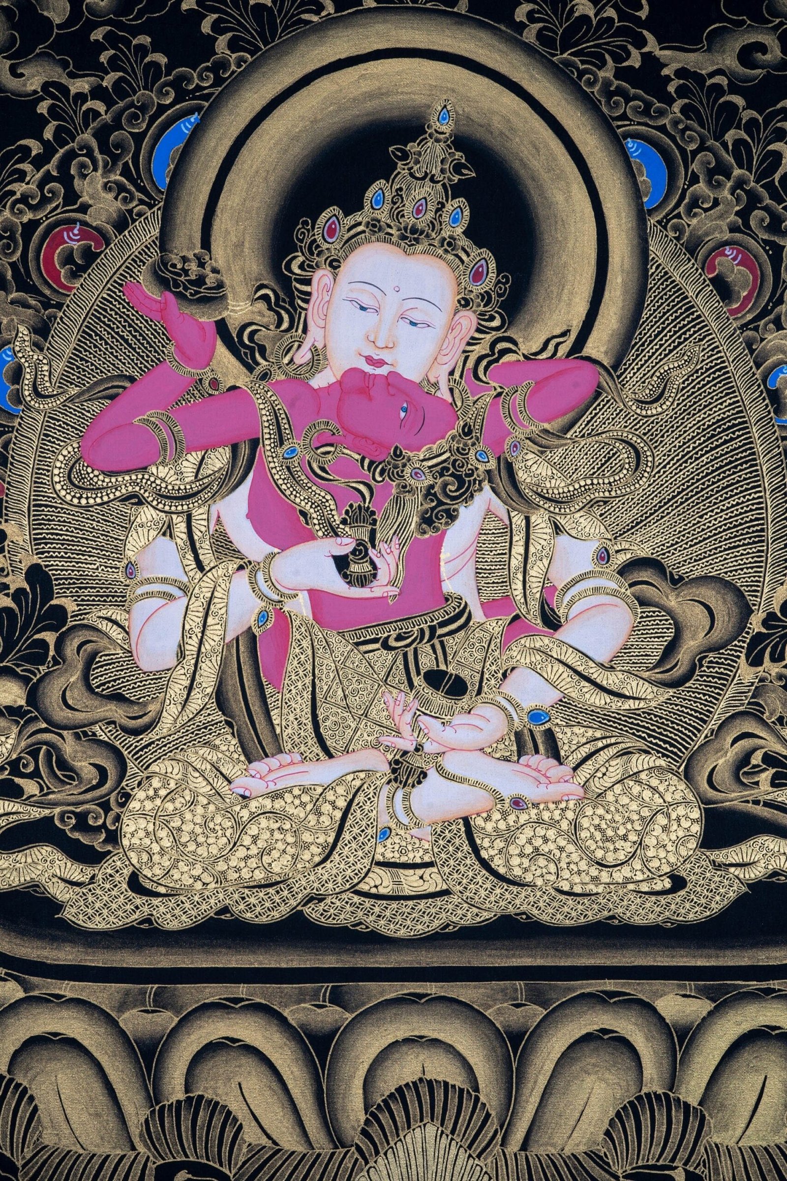 Vajrasattva Shakti , The Great Purifier - Genuine Thangka Painting - Image 2