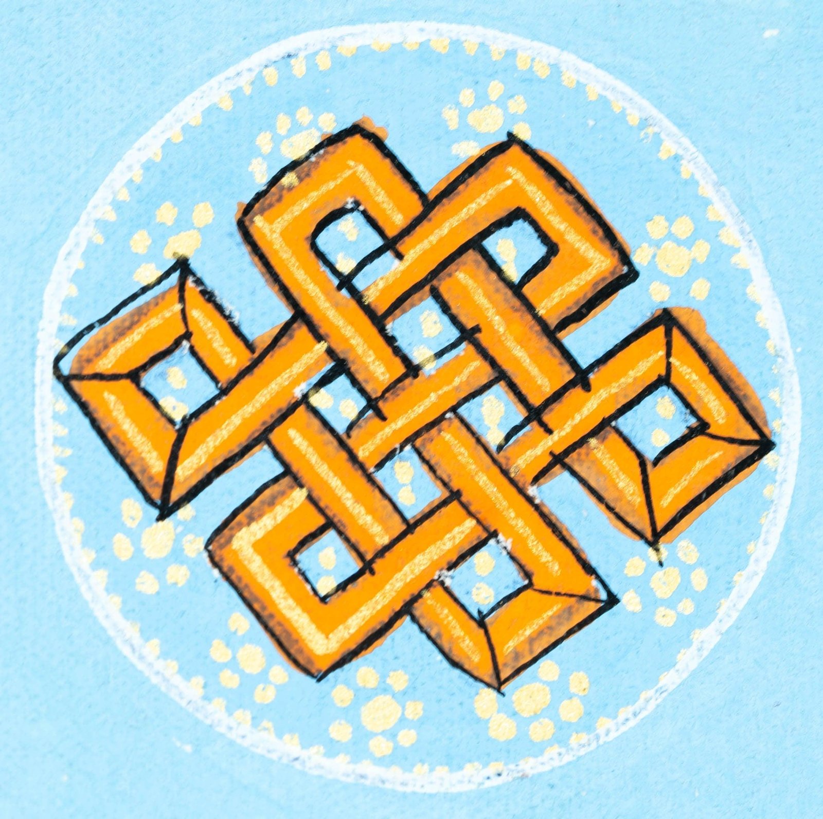 Endless Knot Mandala Ghau Thangka - Image 2